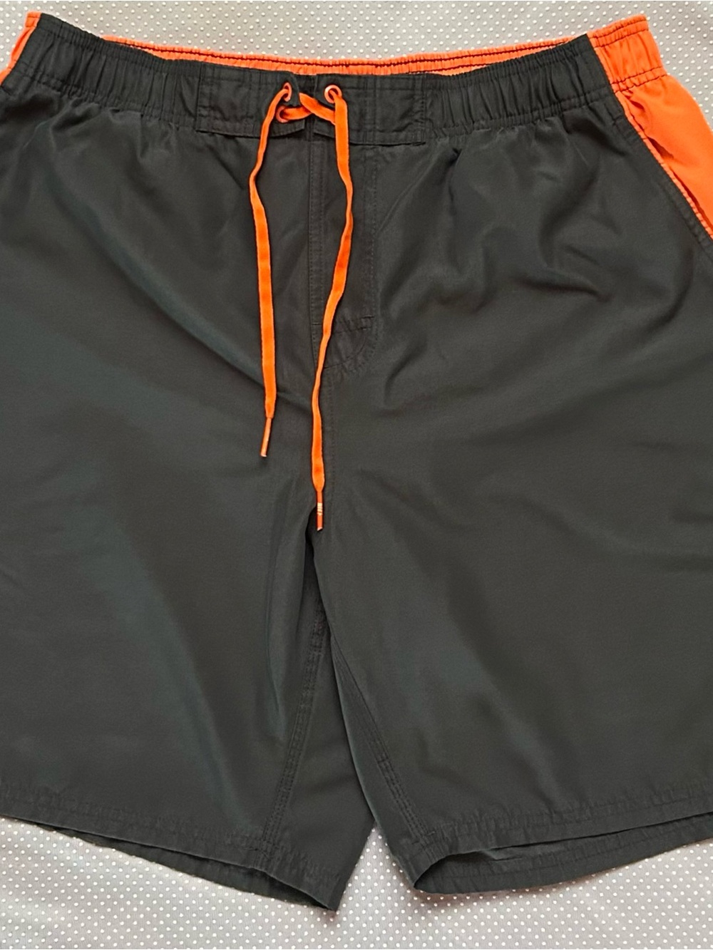 Men's Nike Black and Orange Athletic Swim Shorts
